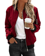 Lightweight Bomber Jacket – Women's Casual Zip Jacket in 3 Colours