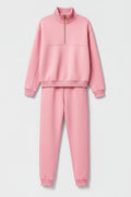 Women's Cotton Lounge Set – Half-Zip Sweatshirt and Jogger Trousers