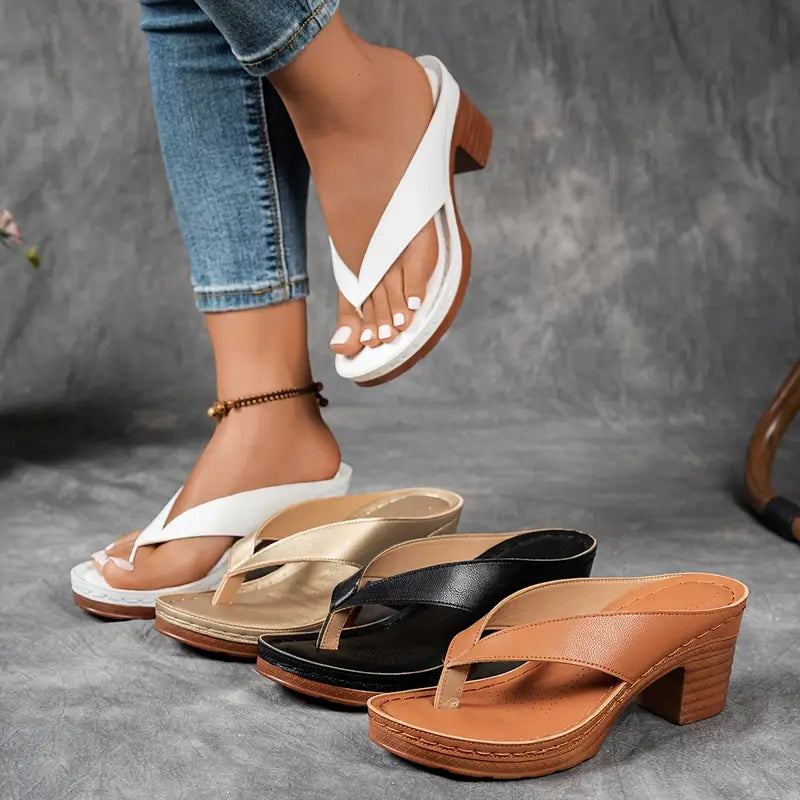 Toe-Post Low Wedge Orthopedic Sandals