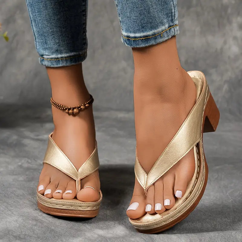 Toe-Post Low Wedge Orthopedic Sandals