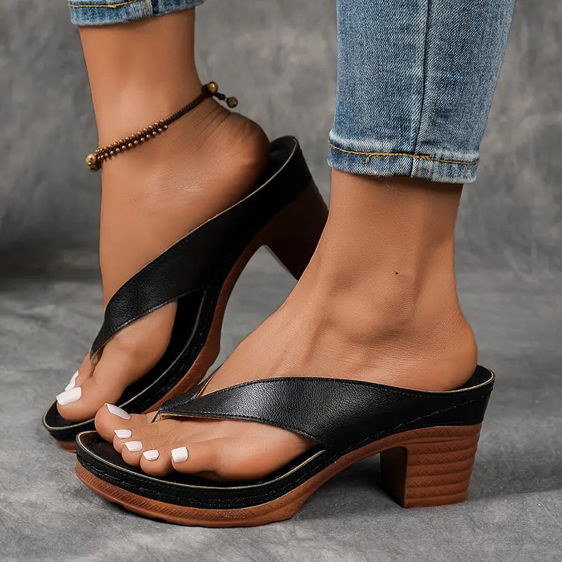 Toe-Post Low Wedge Orthopedic Sandals