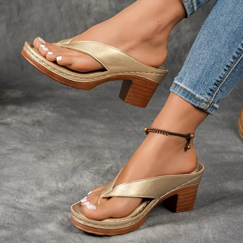 Toe-Post Low Wedge Orthopedic Sandals