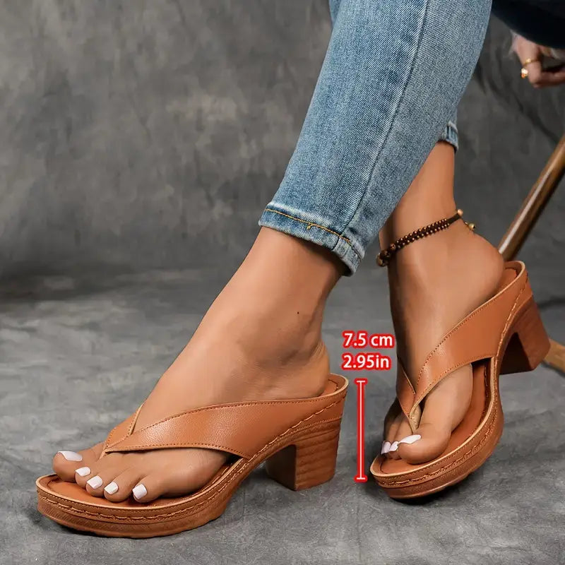 Toe-Post Low Wedge Orthopedic Sandals