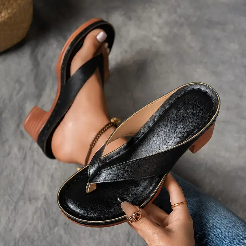 Toe-Post Low Wedge Orthopedic Sandals