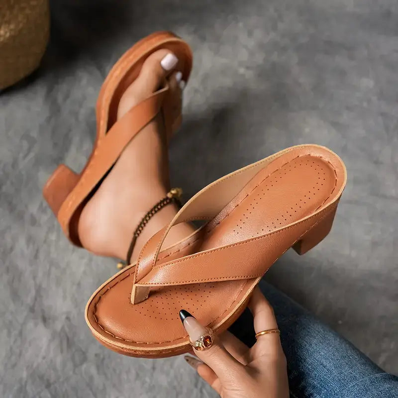 Toe-Post Low Wedge Orthopedic Sandals