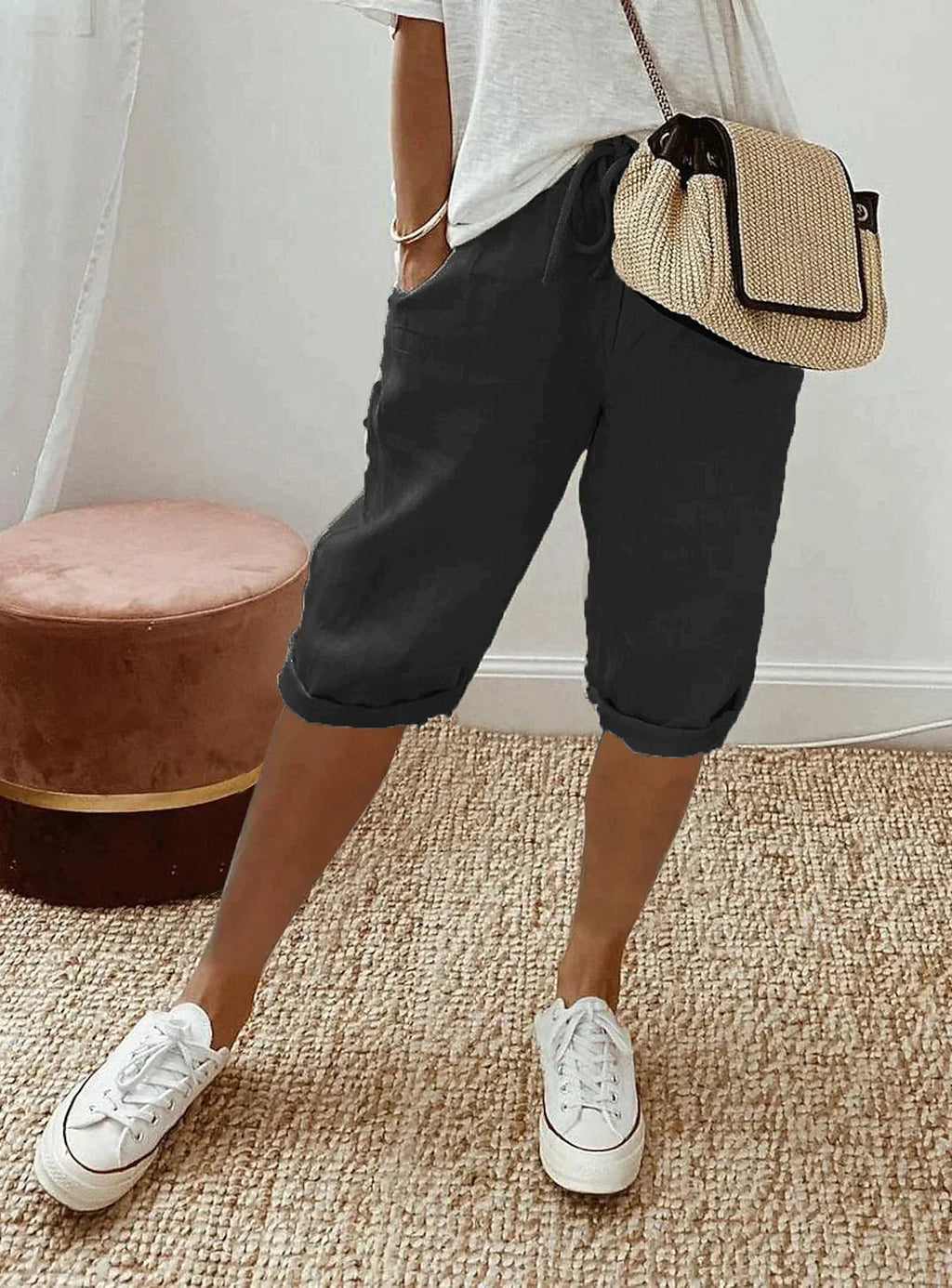 Linen Capri Trousers - Relaxed Summer Cropped Pants | Meave & Ivy