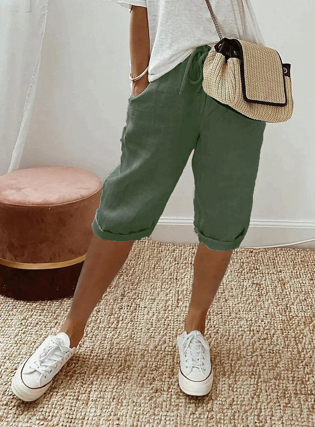 Linen Capri Trousers - Relaxed Summer Cropped Pants | Meave & Ivy