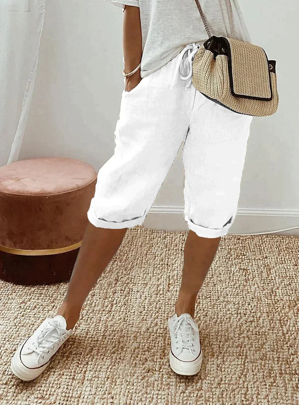 Linen Capri Trousers - Relaxed Summer Cropped Pants | Meave & Ivy