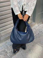 Woven Shoulder Bag with Luxe Braided Design – Textured Handbag