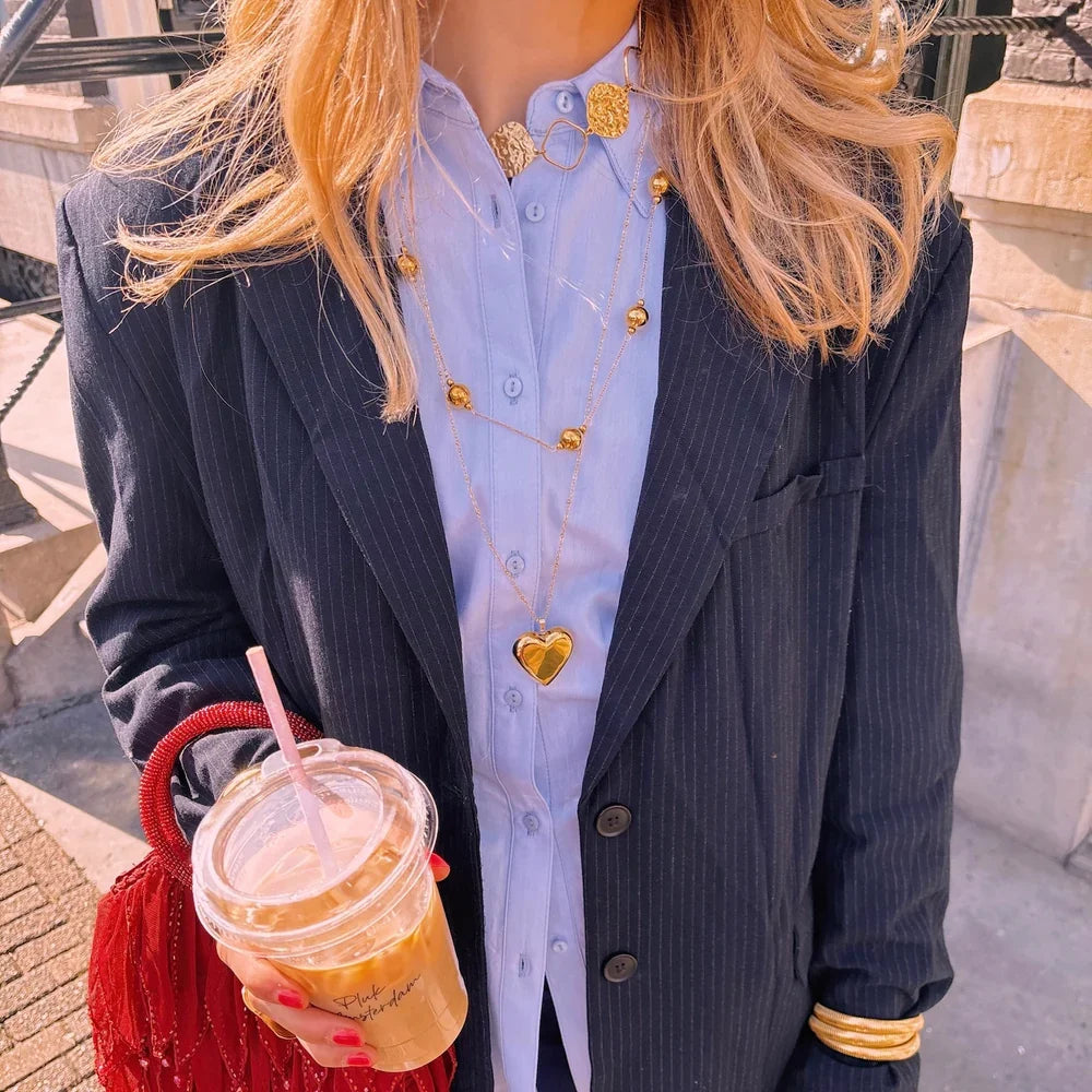Gold Heart Pendant Necklace – Minimalist Love Necklace
