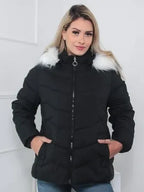 Padded Winter Coat with Faux Fur Hood – Sizes to 6XL