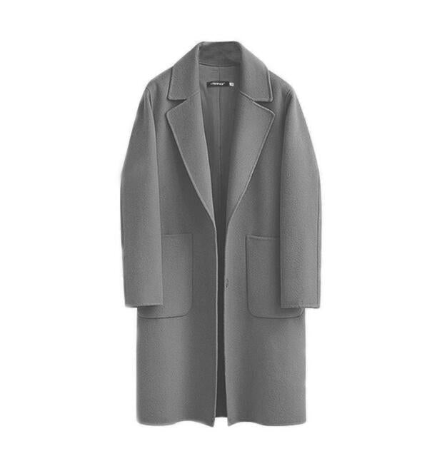 Long Wool-Blend Overcoat – Classic Winter Elegance
