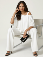 Chiffon Cape Overlay Top & Wide Leg Trousers Set – Women's Occasion Co-ord