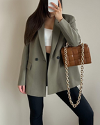 Double-Breasted Structured Blazer