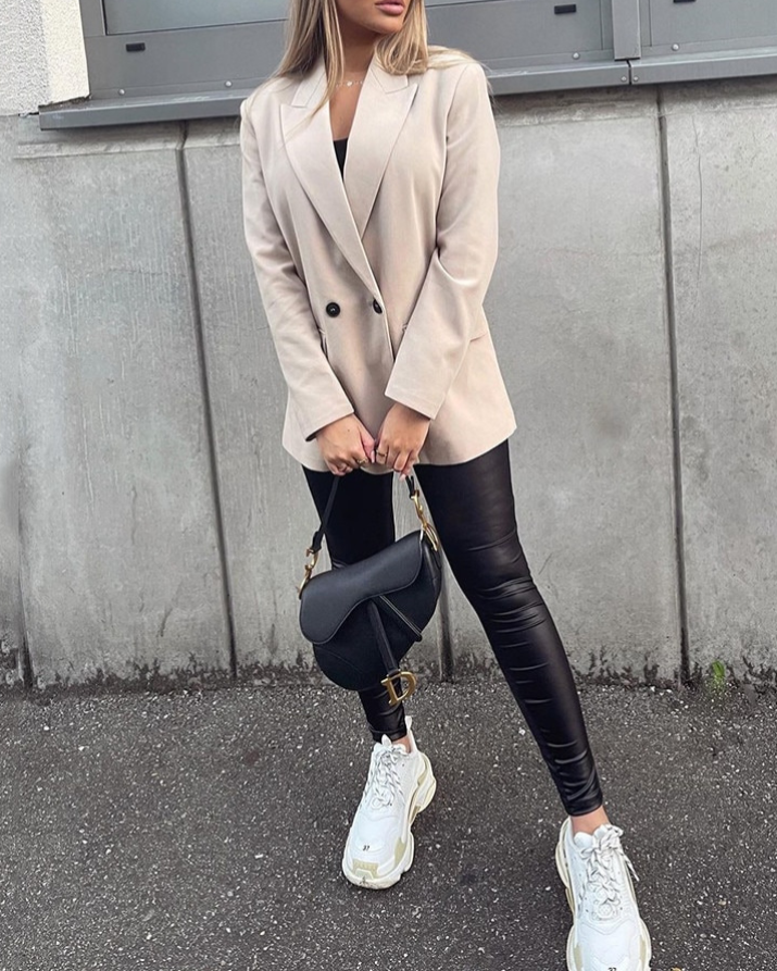 Double-Breasted Structured Blazer