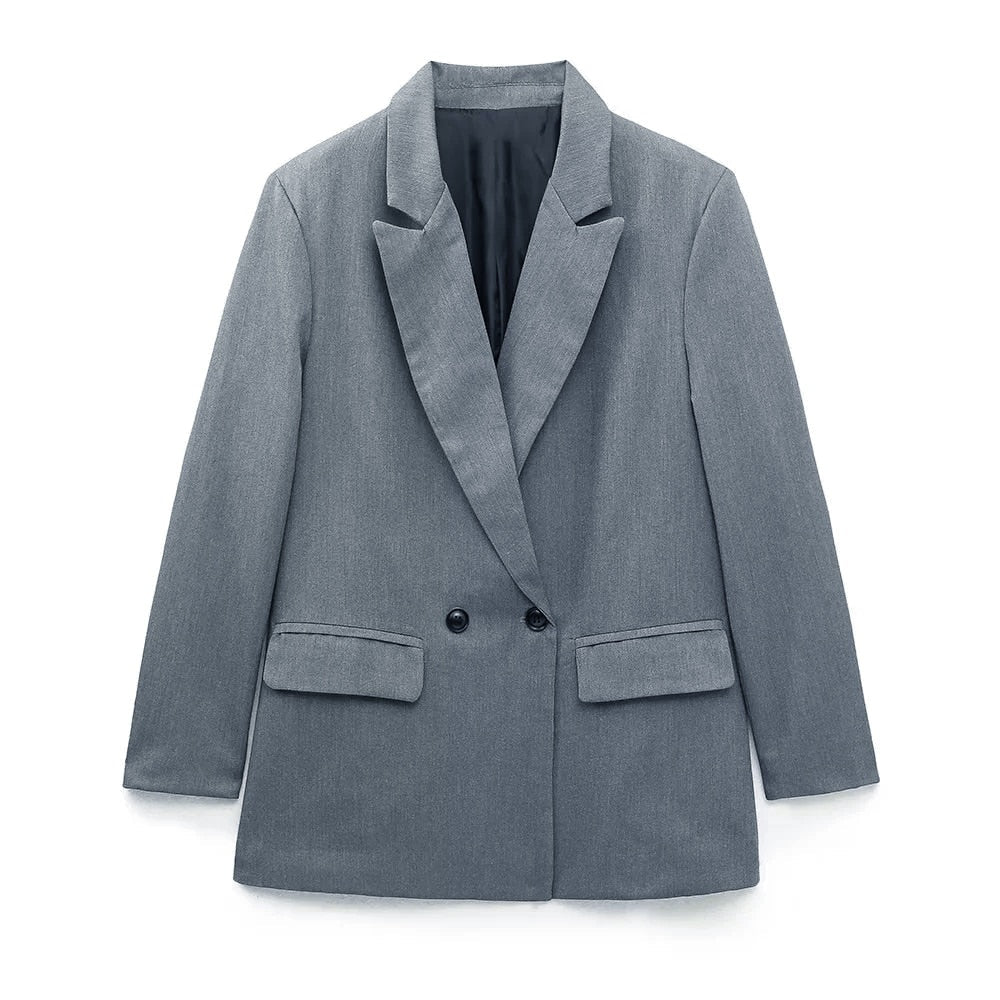 Double-Breasted Structured Blazer