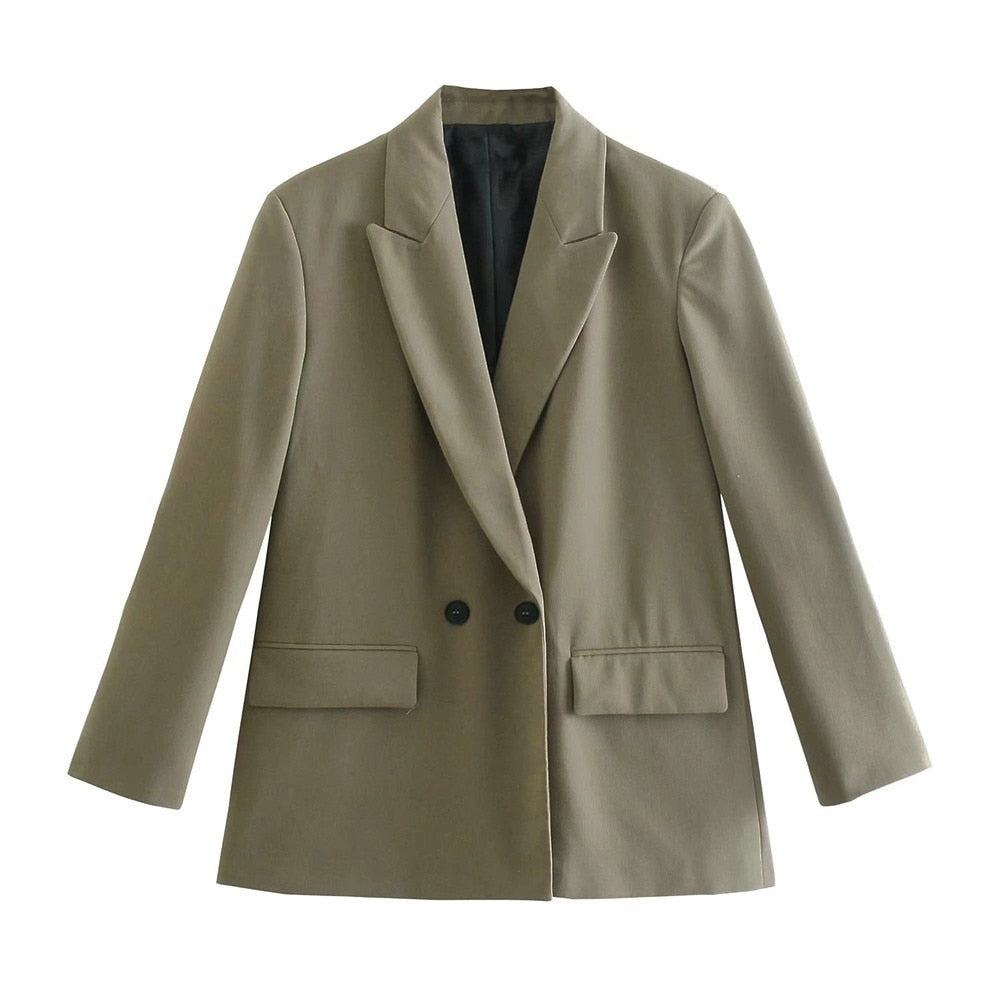 Double-Breasted Structured Blazer