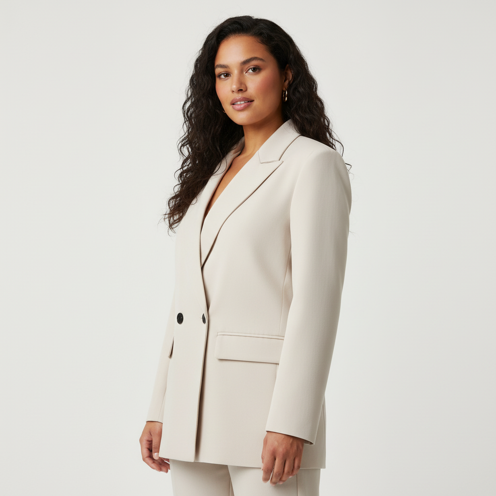 Double-Breasted Structured Blazer
