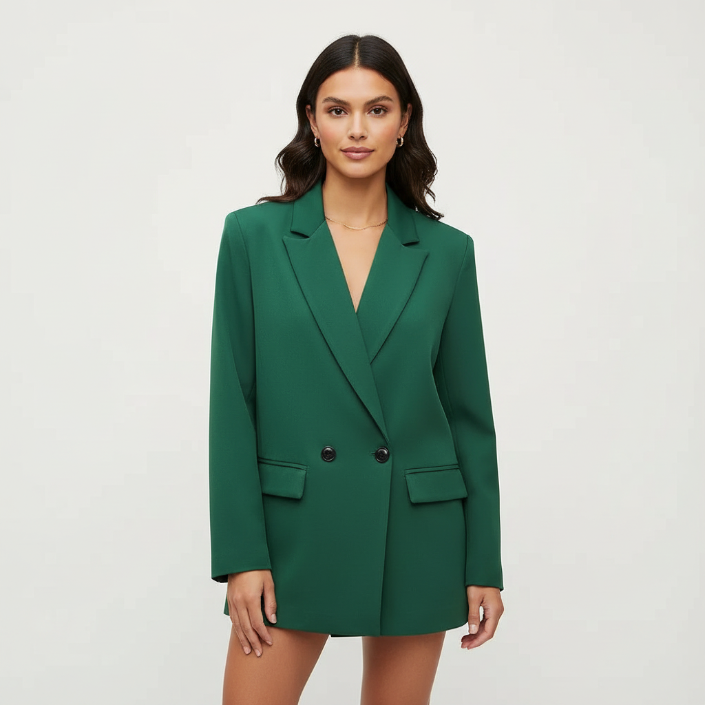Double-Breasted Structured Blazer