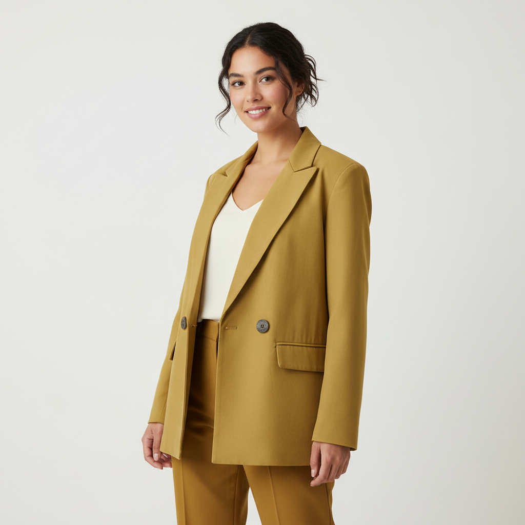 Double-Breasted Structured Blazer