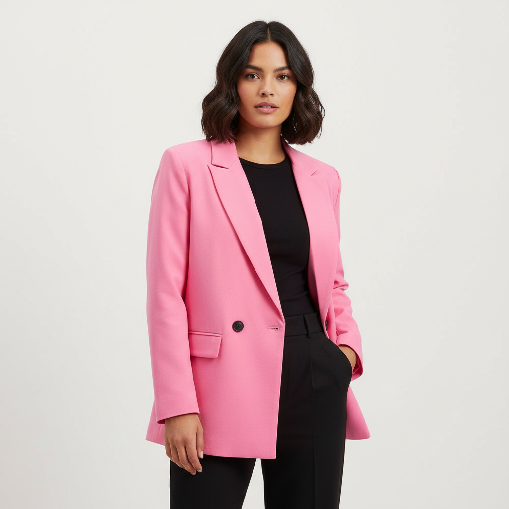 Double-Breasted Structured Blazer