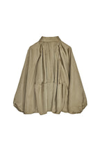 Women's Relaxed Fit Draped Bomber Jacket with Gathered Balloon Hem