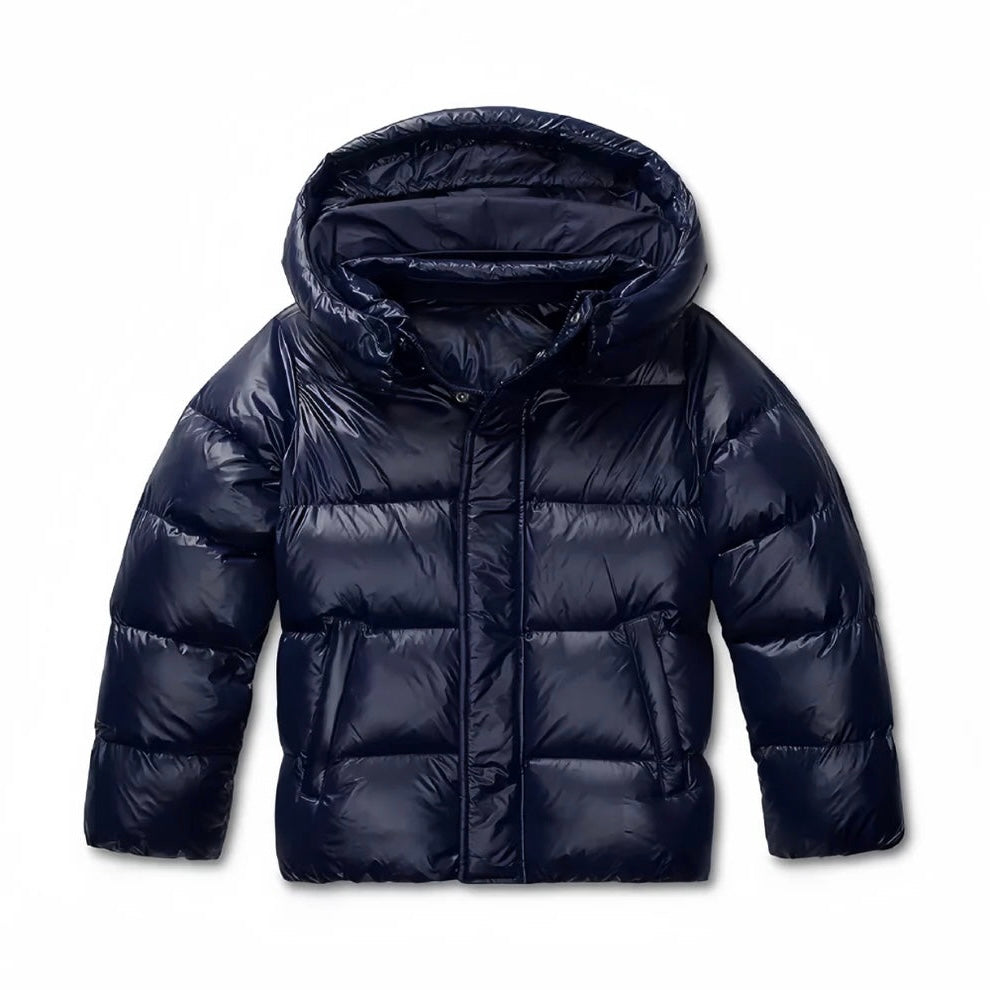 Women's Padded Winter Jacket with Hood and Glossy Finish – Water-Repellent