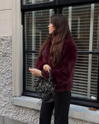 Faux Fur Winter Coat with Wide Collar – Soft Luxury Coat