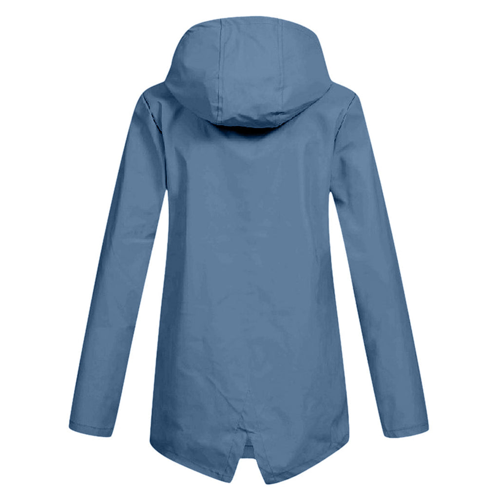 Women's Water-Repellent Zip Jacket with Hood – Lightweight Transitional Coat