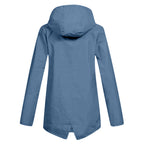 Women's Water-Repellent Zip Jacket with Hood – Lightweight Transitional Coat