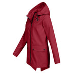 Women's Water-Repellent Zip Jacket with Hood – Lightweight Transitional Coat