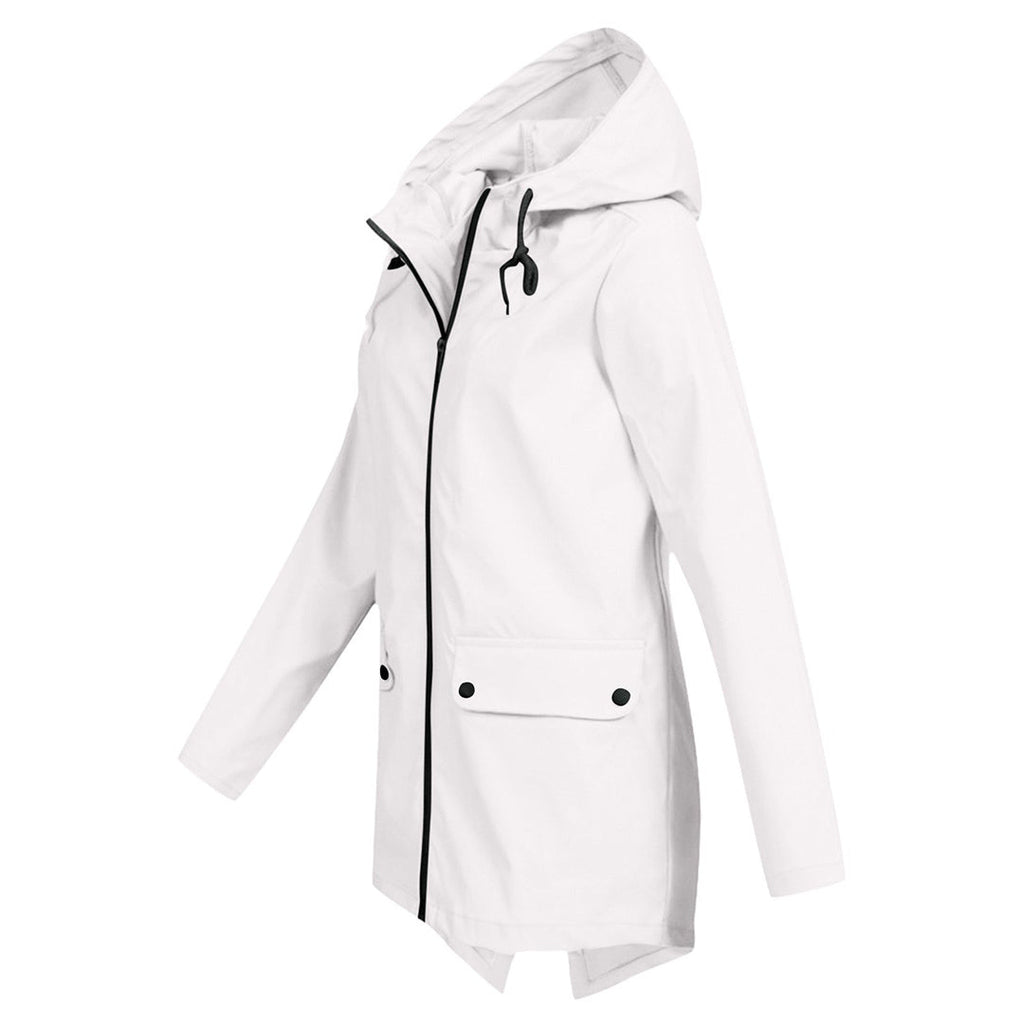 Women's Water-Repellent Zip Jacket with Hood – Lightweight Transitional Coat