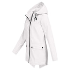 Women's Water-Repellent Zip Jacket with Hood – Lightweight Transitional Coat