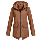 Women's Water-Repellent Zip Jacket with Hood – Lightweight Transitional Coat