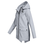 Women's Water-Repellent Zip Jacket with Hood – Lightweight Transitional Coat
