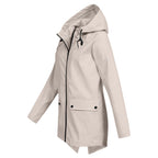 Women's Water-Repellent Zip Jacket with Hood – Lightweight Transitional Coat