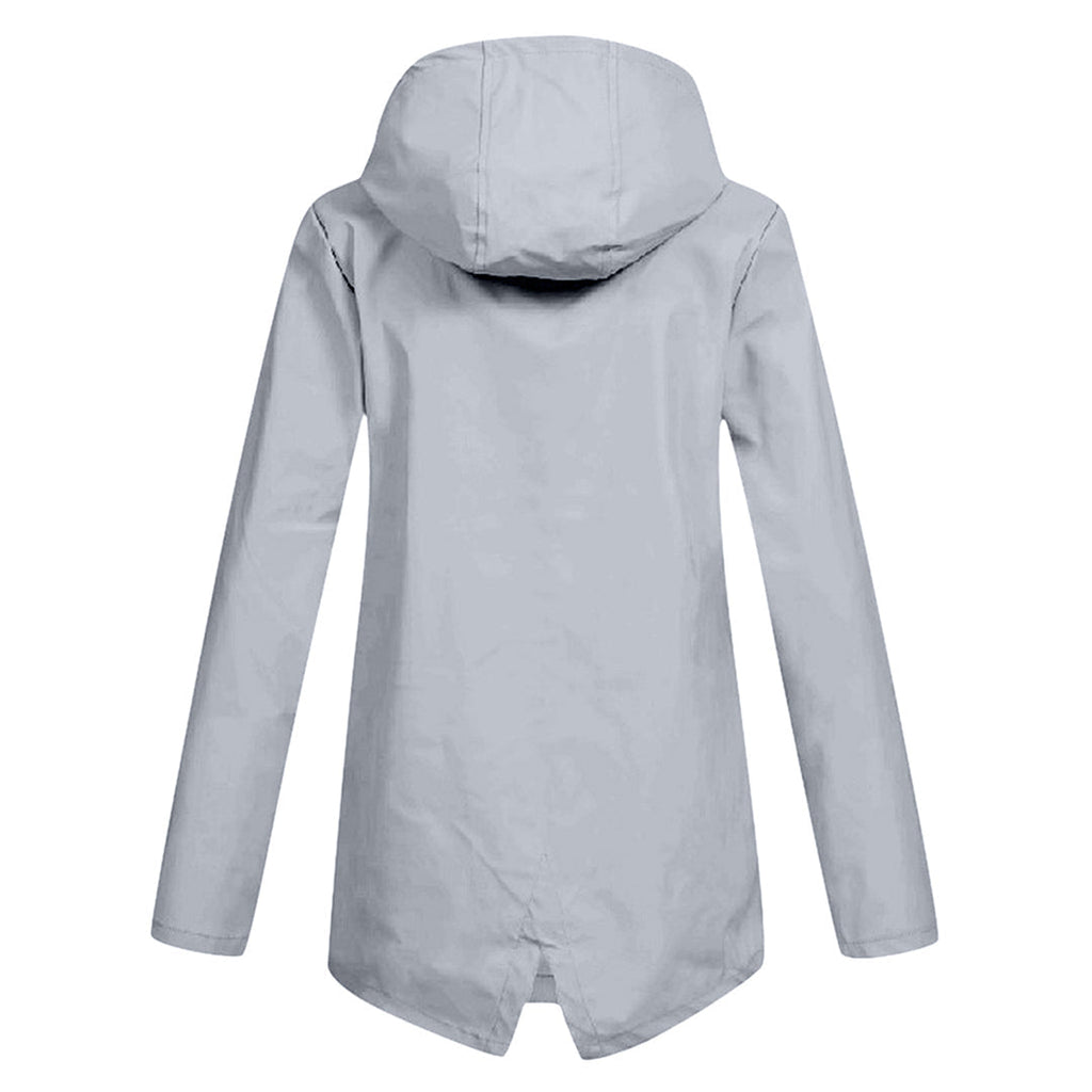 Women's Water-Repellent Zip Jacket with Hood – Lightweight Transitional Coat