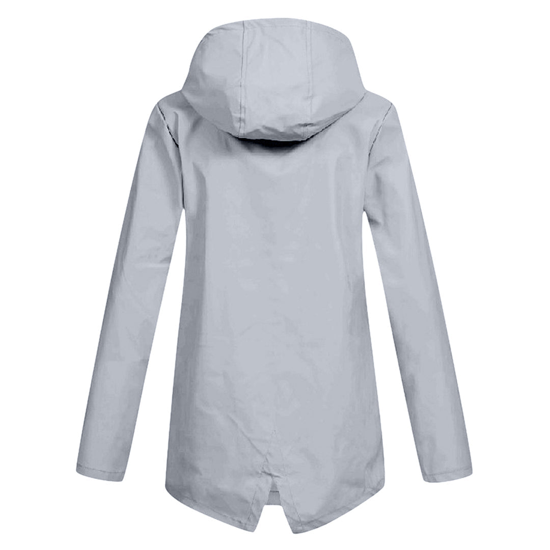 Women's Water-Repellent Zip Jacket with Hood – Lightweight Transitional Coat