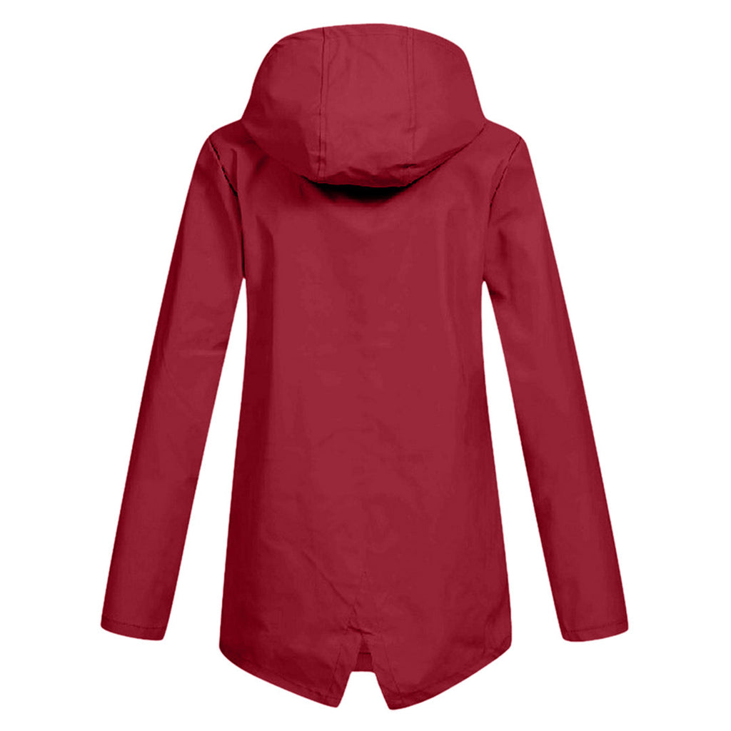 Women's Water-Repellent Zip Jacket with Hood – Lightweight Transitional Coat