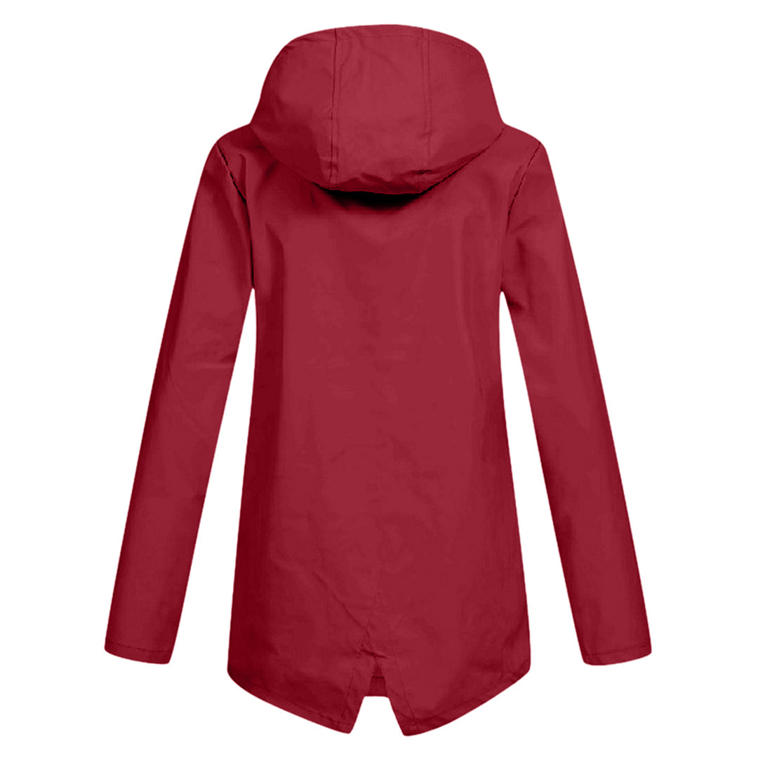Women's Water-Repellent Zip Jacket with Hood – Lightweight Transitional Coat