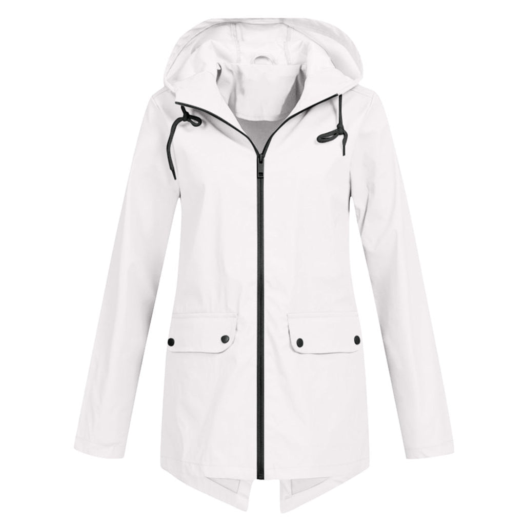 Women's Water-Repellent Zip Jacket with Hood – Lightweight Transitional Coat