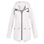 Women's Water-Repellent Zip Jacket with Hood – Lightweight Transitional Coat