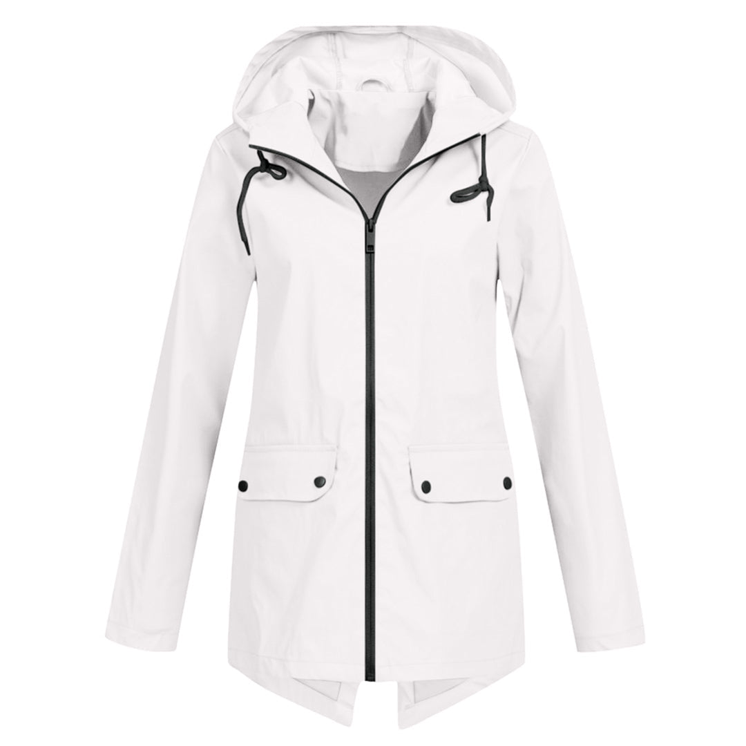 Women's Water-Repellent Zip Jacket with Hood – Lightweight Transitional Coat