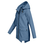 Women's Water-Repellent Zip Jacket with Hood – Lightweight Transitional Coat