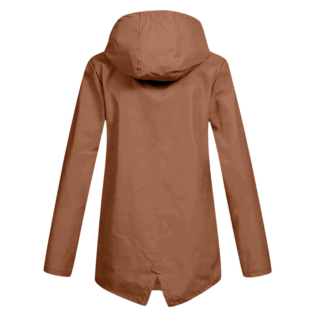 Women's Water-Repellent Zip Jacket with Hood – Lightweight Transitional Coat