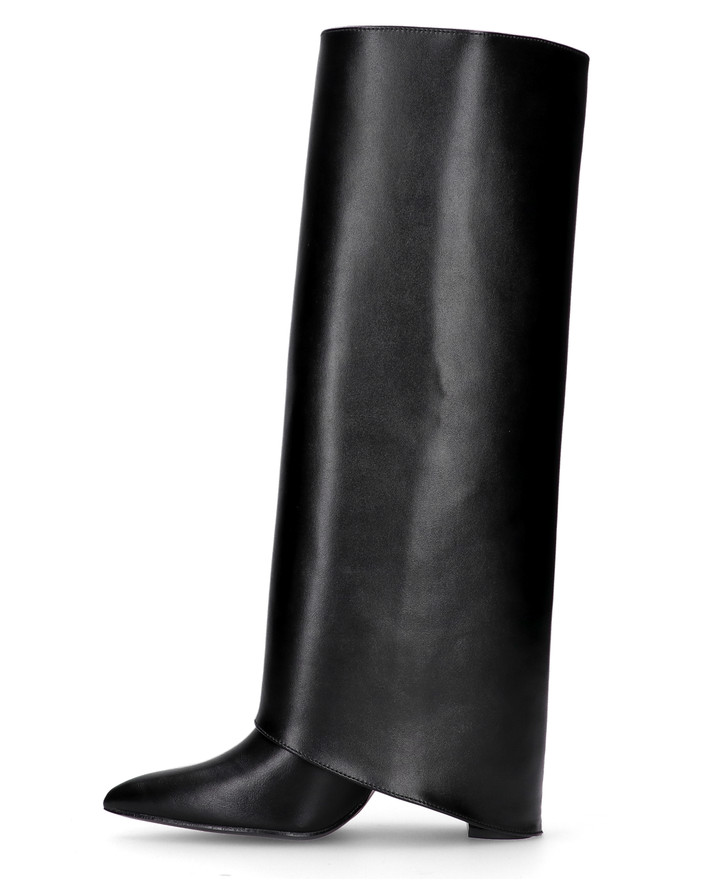 2-in-1 Convertible Knee-High Boots - Black Heeled