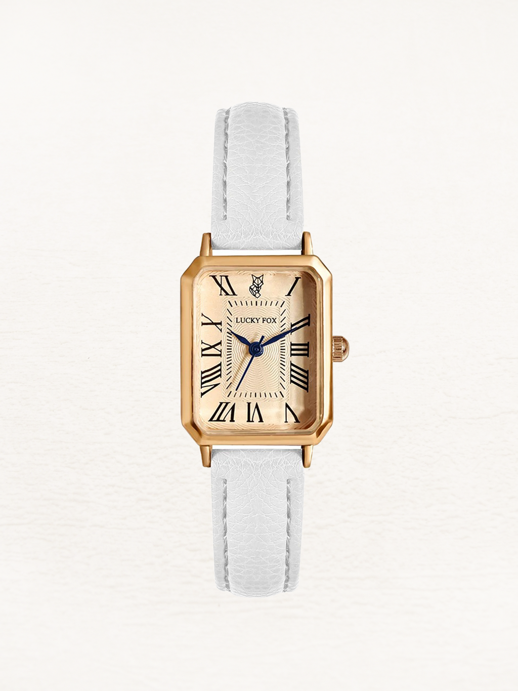 Women's Gold Square Watch with Leather Strap – Elegant Quartz Dress Watch