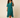 Green Wrap Midi Dress with Belt – Women's Kimono Sleeve Wedding Guest Dress
