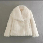 Statement Faux Fur Coat in White or Burgundy