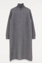 Knitted Midi Dress with Zip Roll Neck – One Size